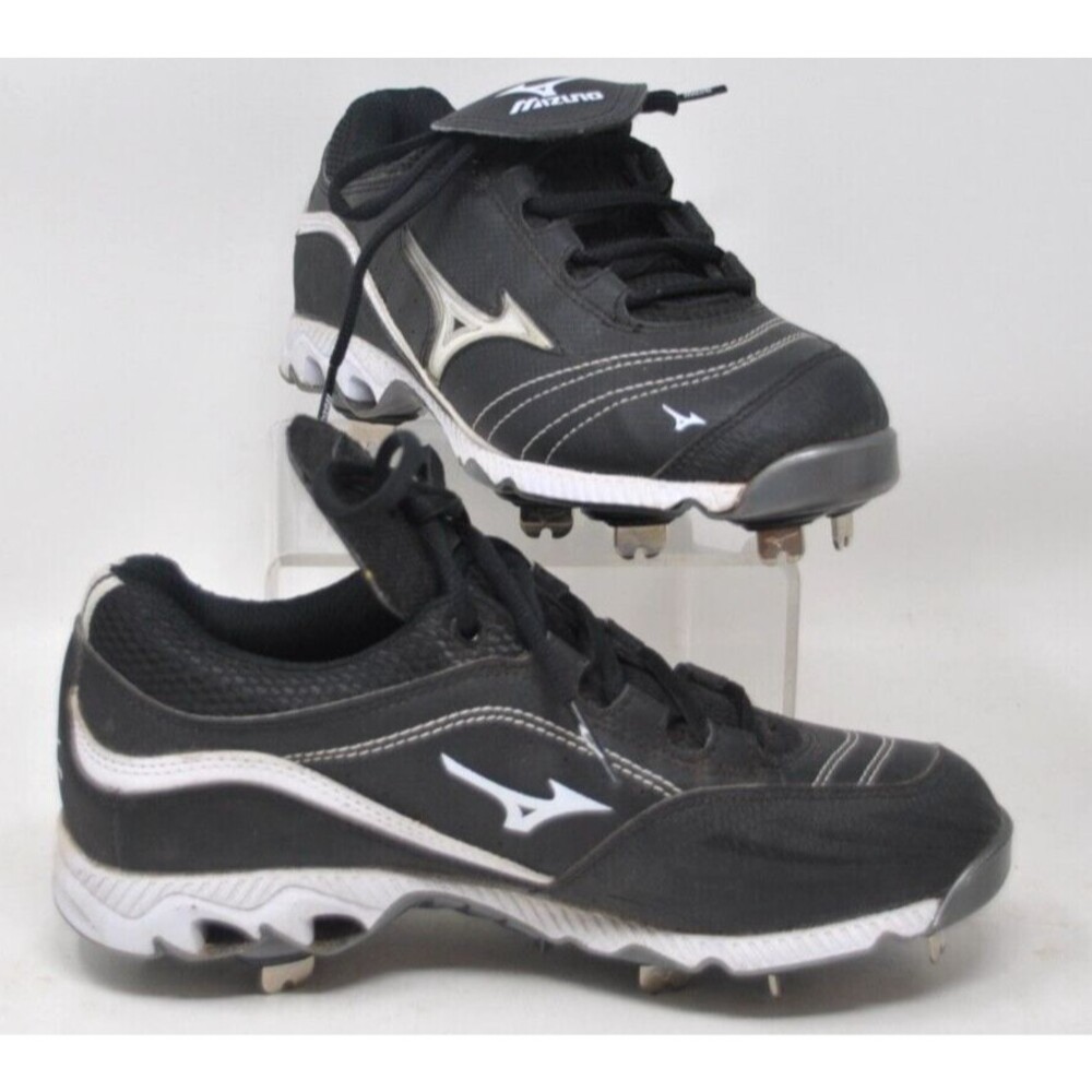 Mizuno Women’s Youth W7 Shoes IC0510 Black Baseball Cleats Softball